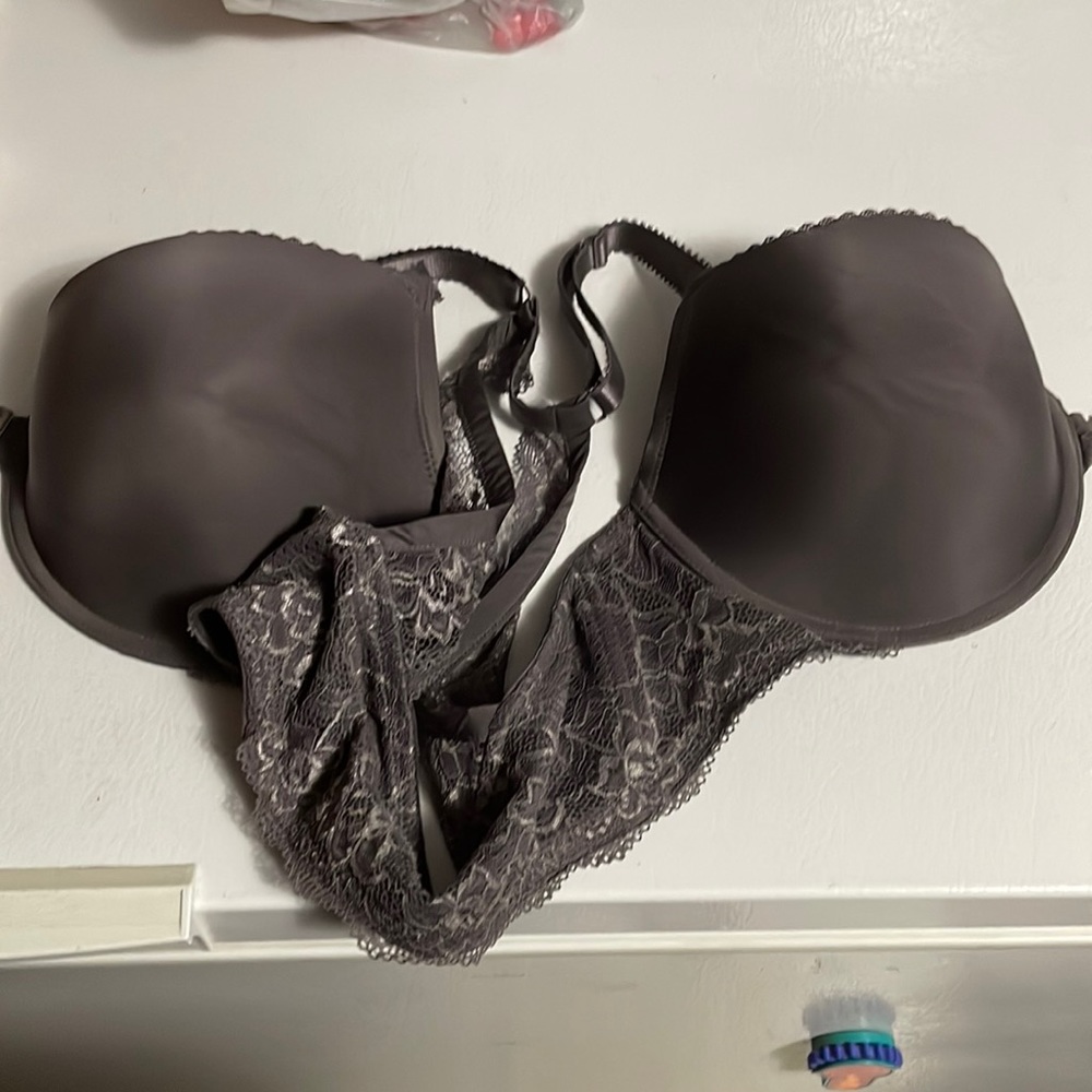 Purple front closure bra
